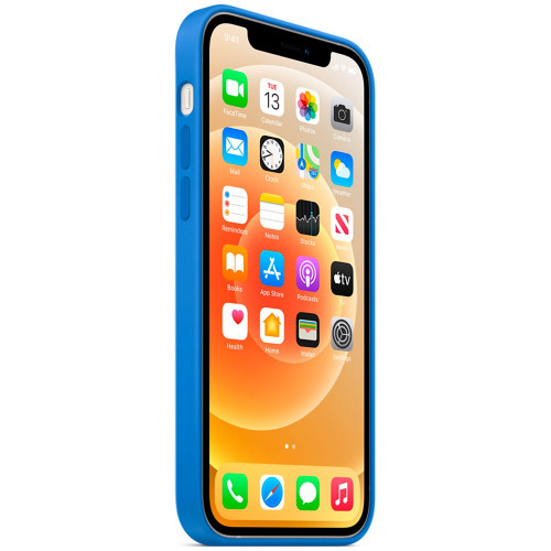 Чохол-накладка (силіконовий) для iPhone 12 Pro Max Silicone Case with MagSafe High Copy Capri Blue
