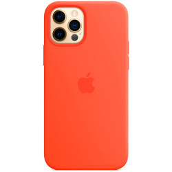 Чехол-накладка (силиконовый) для iPhone 12 Pro Max Silicone Case with MagSafe High Copy Electric Orange