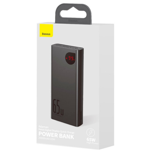 Baseus Adaman Metal Digital Display QC3.0 PD3.0 20000 mAh 65W Black (PPIMDA-D01)