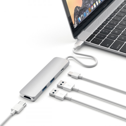 Satechi Aluminum Type-C Slim Multi-Port Adapter 4K Silver (ST-CMAS)