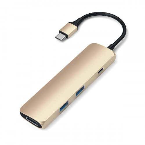 Satechi Aluminum Type-C Slim Multi-Port Adapter 4K Gold (ST-CMAG)