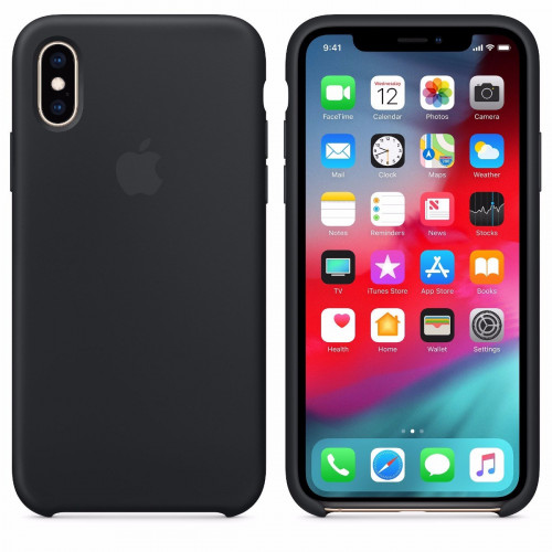 Чохол-накладка (силіконовий) для iPhone XS Silicone Case High Copy Black
