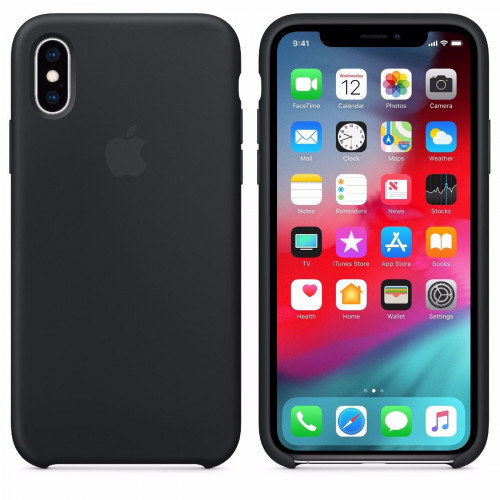 Чохол-накладка (силіконовий) для iPhone XS Silicone Case High Copy Black