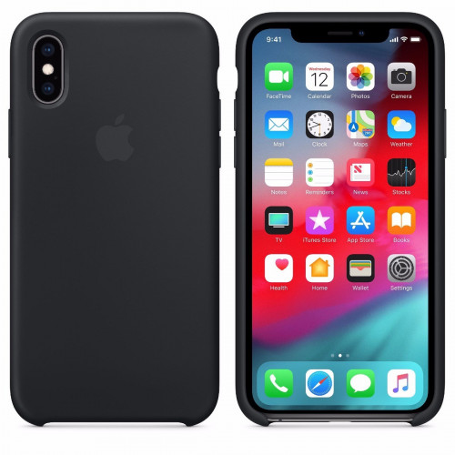 Чохол-накладка (силіконовий) для iPhone XS Silicone Case High Copy Black