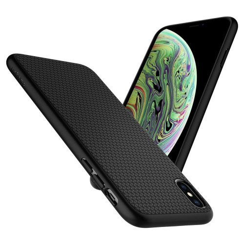 Чохол-накладка (силіконовий) Apple iPhone XS Spigen Liquid Air Matte Black (063CS25114)