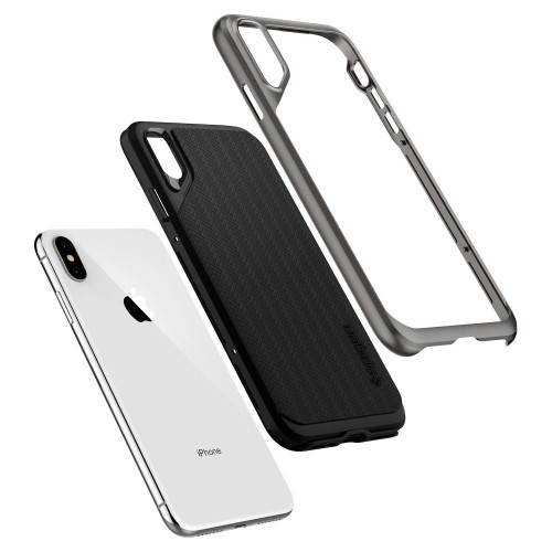 Чехол-накладка (силиконовый) Apple iPhone XS Max Spigen Neo Hybrid Gunmetal (065CS24838)