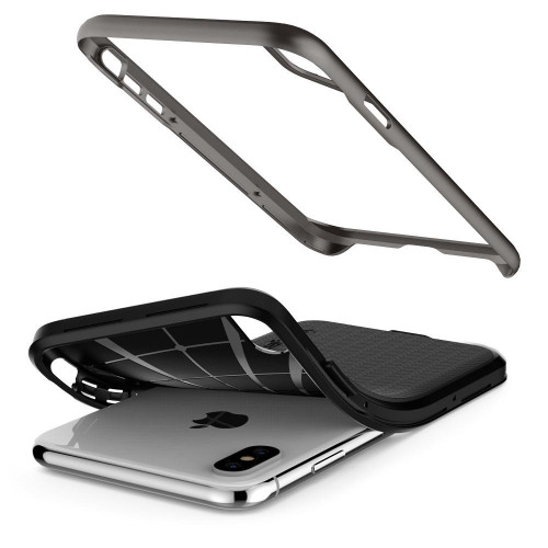 Чехол-накладка (силиконовый) Apple iPhone XS Max Spigen Neo Hybrid Gunmetal (065CS24838)