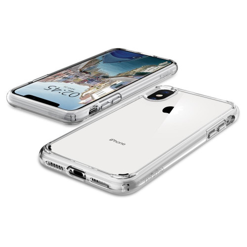 Чохол-накладка (силіконовий) Apple iPhone XS Spigen Ultra Hybrid Crystal Clear (063CS25115)