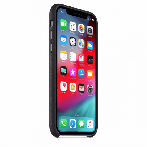 Чохол-накладка (шкіряний) Apple iPhone XS Leather Case Black (MRWM2)