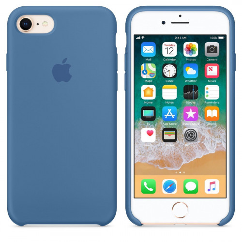 Чохол-накладка (силіконовий) для Apple iPhone 8/7 Silicone Case Denim Blue (MRFR2)