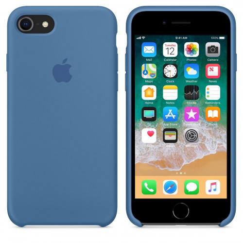 Чохол-накладка (силіконовий) для Apple iPhone 8/7 Silicone Case Denim Blue (MRFR2)