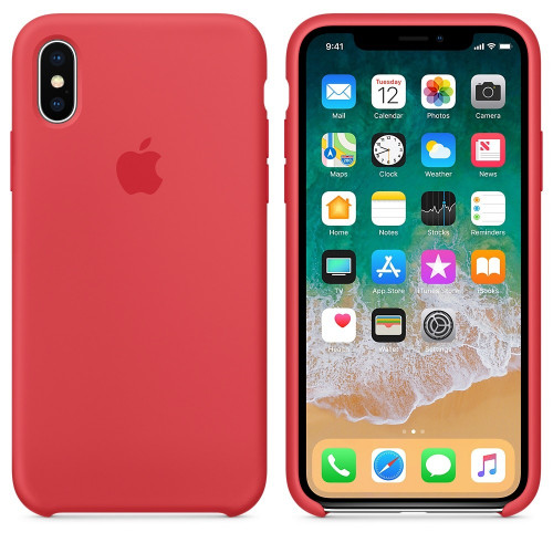Чохол-накладка (силіконовий) для Apple iPhone X Silicone Case Red Raspberry (MRG12)