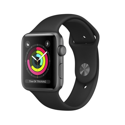 Apple Watch Series 3 GPS 38mm Space Gray Aluminum with Black Sport Band (MTF02)