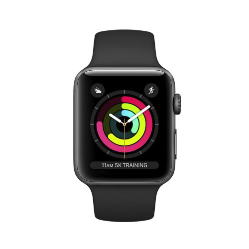 Apple Watch Series 3 GPS 38mm Space Gray Aluminum with Black Sport Band (MTF02)