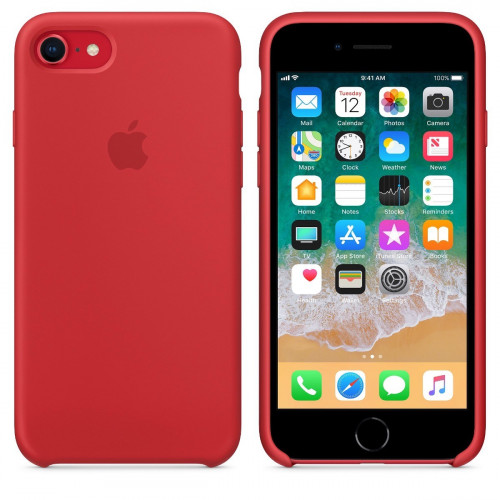 Чехол-накладка (силиконовый) для iPhone 8/7 Silicone Case High Copy RED