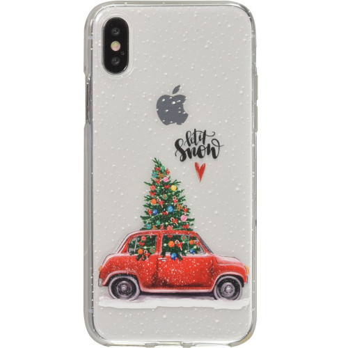 Чехол-накладка (силиконовый) Apple iPhone X Raschehlidze Christmas Car