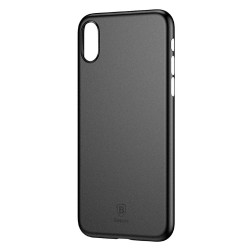 Чохол-накладка (пластиковий) Apple iPhone X Baseus Wing Case Ultra Slim PP Black