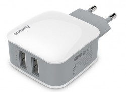 Baseus Letour Dual U Charger (EU) White/Gray (ZCL2B-B02)