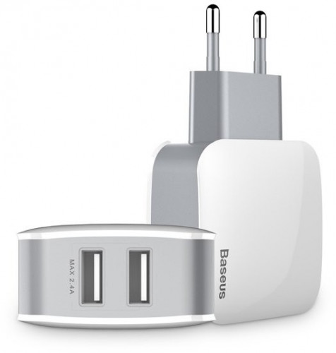 Baseus Letour Dual U Charger (EU) White/Gray (ZCL2B-B02)