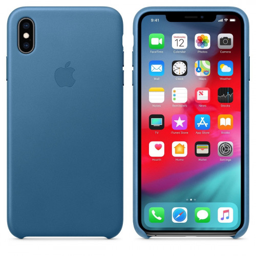 Чехол-накладка (кожаный) Apple iPhone XS Max Leather Case Cape Cod Blue (MTEW2)