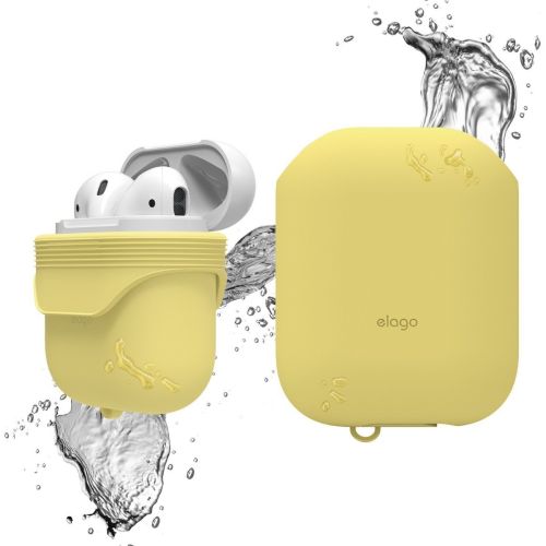Чохол-накладка (силіконовий) Apple AirPods Elago Waterproof Case Creamy Yellow (EAPWF-BA-CYE)