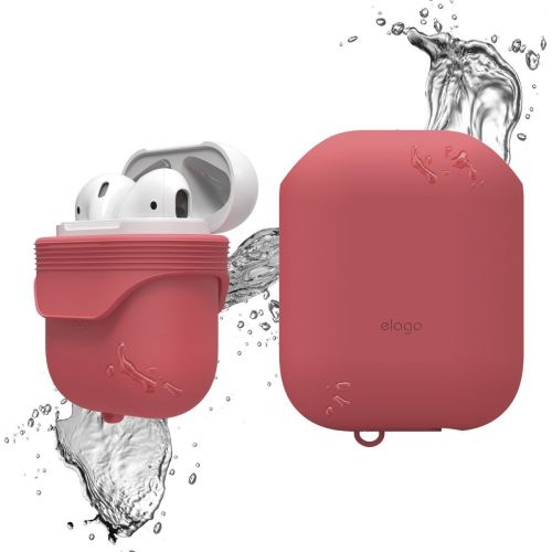 Чохол-накладка (силіконовий) Apple AirPods Elago Waterproof Case Italian Rose (EAPWF-BA-IRO)