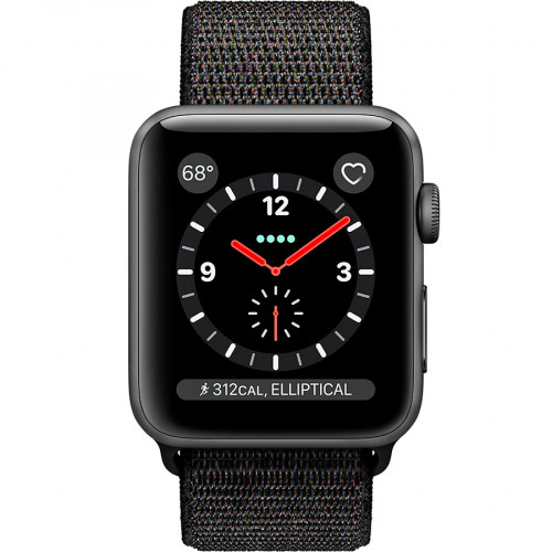 Apple Watch Series 3 GPS + Cellular 38mm Space Gray Aluminum with Black Sport Loop (MRQE2)