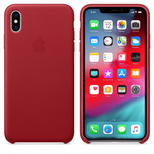Чехол-накладка (кожаный) Apple iPhone XS Max Leather Case (PRODUCT)RED (MRWQ2)