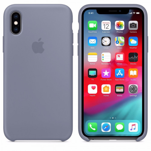Чохол-накладка (силіконовий) для iPhone XS Silicone Case High Copy Lavender Gray