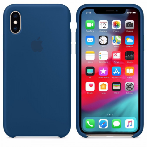 Чохол-накладка (силіконовий) для iPhone XS Silicone Case High Copy Blue Horizon