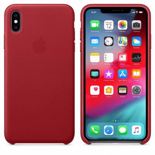Чохол-накладка (шкіряний) Apple iPhone XS Leather Case (PRODUCT)RED (MRWK2)