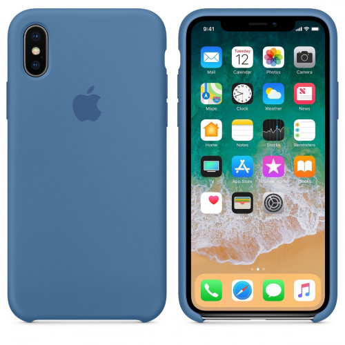 Чохол-накладка (силіконовий) для Apple iPhone X Silicone Case Denim Blue (MRG22)