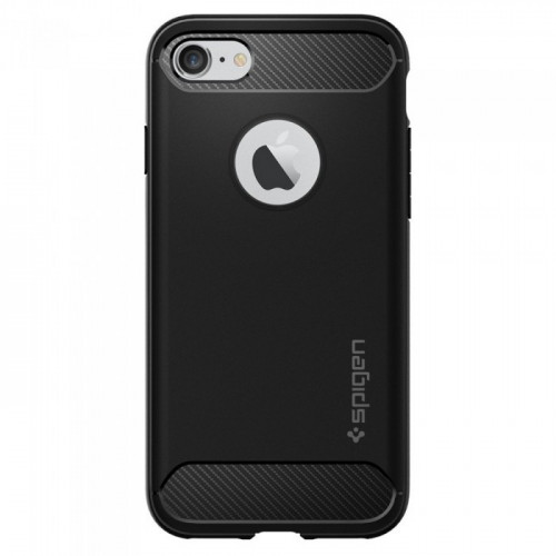 Чехол-накладка (силиконовый) Apple iPhone 7 Spigen Rugged Armor Black (042CS20441)