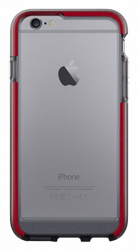 Чехол-бампер (пластиковый) Apple iPhone 6/6s Tech21 Evo Band Case Smokey/Red (T21-5004)