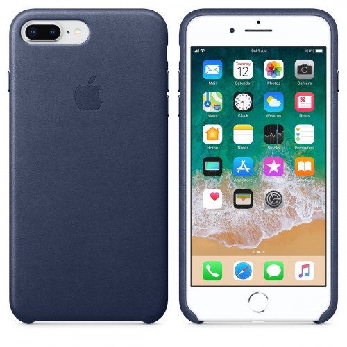 Чохол-накладка (шкіряний) Apple iPhone 7 Plus Leather Case Midnight Blue (MMYG2)