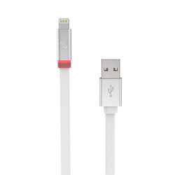 Scosche flatOUT Lightning to USB Cable with LED Indicator 1.82m White (I3FLED6WT)