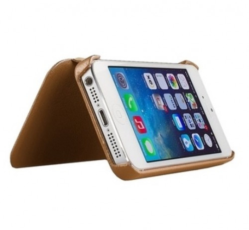 Чехол-книжка (кожаный) Apple iPhone 5/5s/SE Mobler Classic Collection Brown