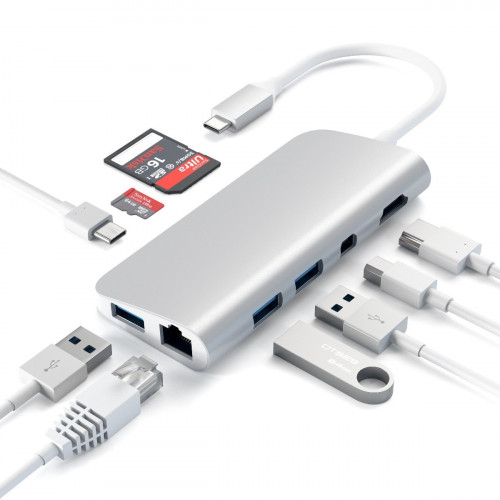 Satechi Aluminum Type-C Multimedia Adapter Silver (ST-TCMM8PAS)