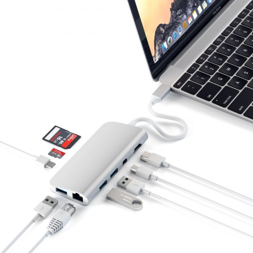 Satechi Aluminum Type-C Multimedia Adapter Silver (ST-TCMM8PAS)