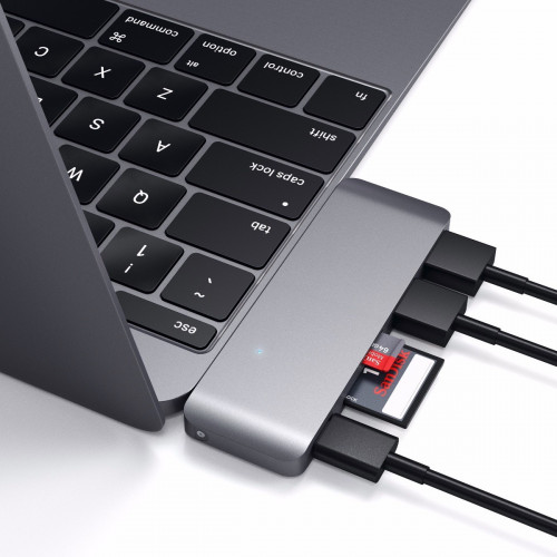 Satechi Type-C USB 3.0 Passthrough Hub Space Gray (ST-TCUPM)
