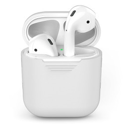 Чохол-накладка (силіконовий) Apple AirPods AhaStyle White (X001BB1007)