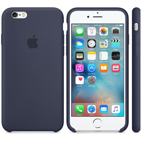 Чехол-накладка (силиконовый) для iPhone 6/6s Silicone Case High Copy Midnight Blue