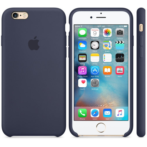 Чехол-накладка (силиконовый) для iPhone 6/6s Silicone Case High Copy Midnight Blue
