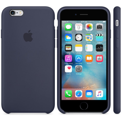 Чехол-накладка (силиконовый) для iPhone 6/6s Silicone Case High Copy Midnight Blue