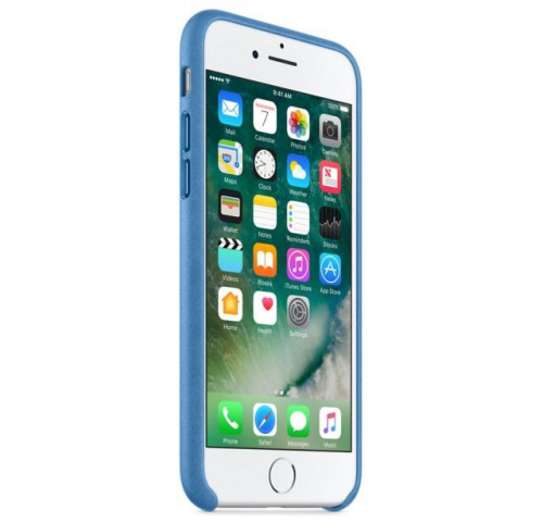 Чехол-накладка (кожаный) Apple iPhone 7 Leather Case Sea Blue (MMY42)