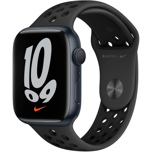 Apple Watch Nike+ Series 7 GPS 45mm Midnight Aluminum Case with Anthracite/Black Nike Sport Band (MKNC3)