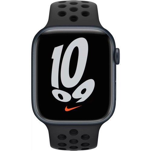 Apple Watch Nike+ Series 7 GPS 45mm Midnight Aluminum Case with Anthracite/Black Nike Sport Band (MKNC3)