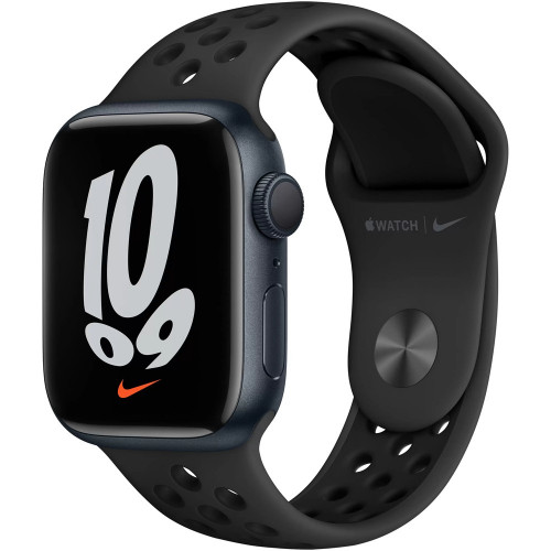 Apple Watch Nike+ Series 7 GPS 41mm Midnight Aluminum Case with Anthracite/Black Nike Sport Band (MKN43)
