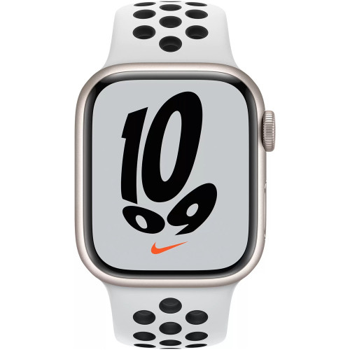Apple Watch Nike+ Series 7 GPS 41mm Starlight Aluminum Case with Pure Platinum/Black Nike Sport Band (MKN33)