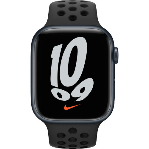 Apple Watch Nike+ Series 7 GPS + Cellular 45mm Midnight Aluminum Case with Anthracite/Black Nike Sport Band (MKJL3)